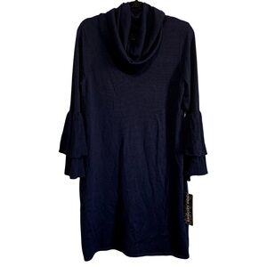 Nina Leonard Cowl Neck Double Bell Long Sleeves Sweater Dress